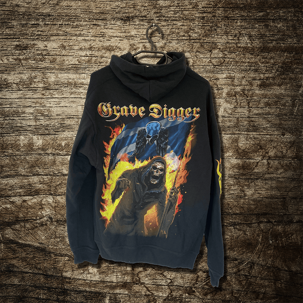 Hoodie - Flames - Grave Digger