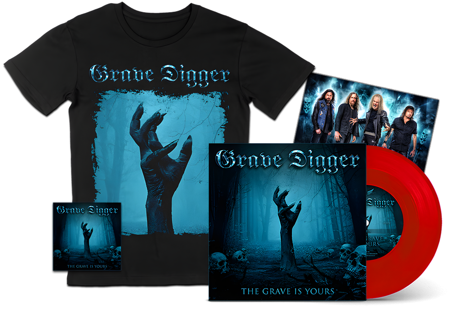 "THE GRAVE IS YOURS " - RED VINYL + T-SHIRT BUNDLE